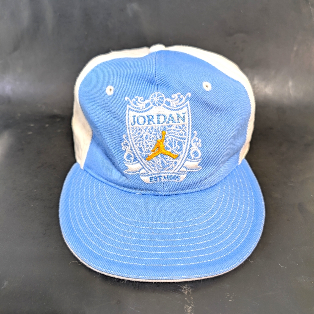 Vintage Retro 90's Nike Air Jordan Jumpman Fitted Hat 7 1/8 UNC Tarheel Blue